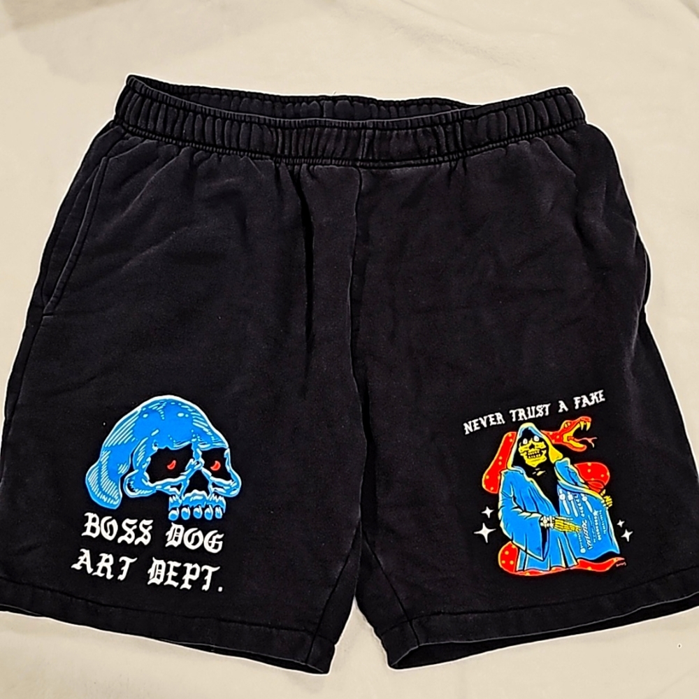 Mens XL Black thick cotton shorts.